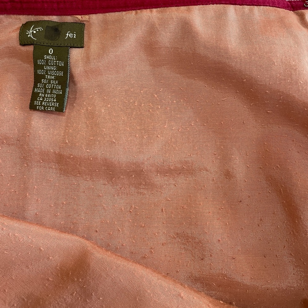 ANTHROPOLOGIE - FEI - Pink Beaded Velvet Skirt - Picture 5 of 5